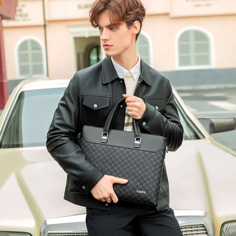 GOLF PVC Laptop Bag, Handbag, Shoulder Bag, Crossbody Bag, Briefcase Tubas Men's Black-5