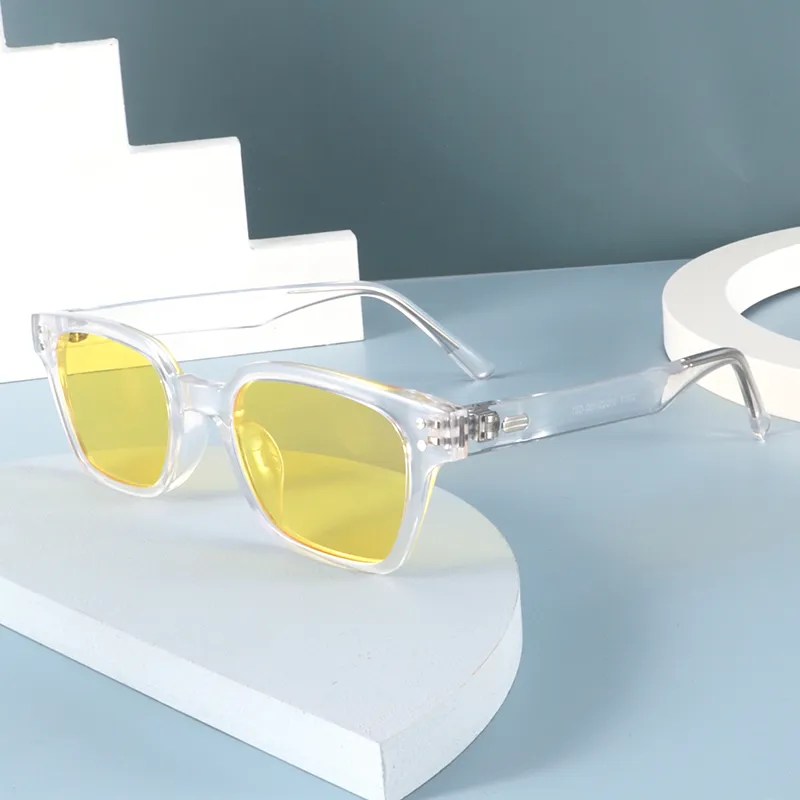 MUZU TR/Memory Plastic Square Sunglasses Unisex-1