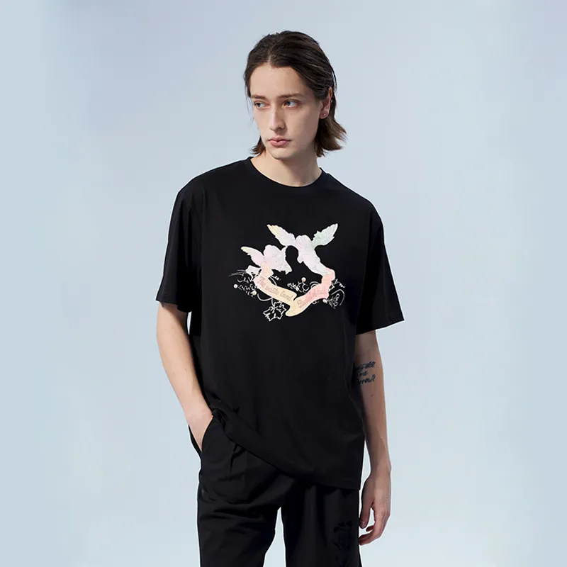 YLDP Straight T Shirt Unisex Black-5