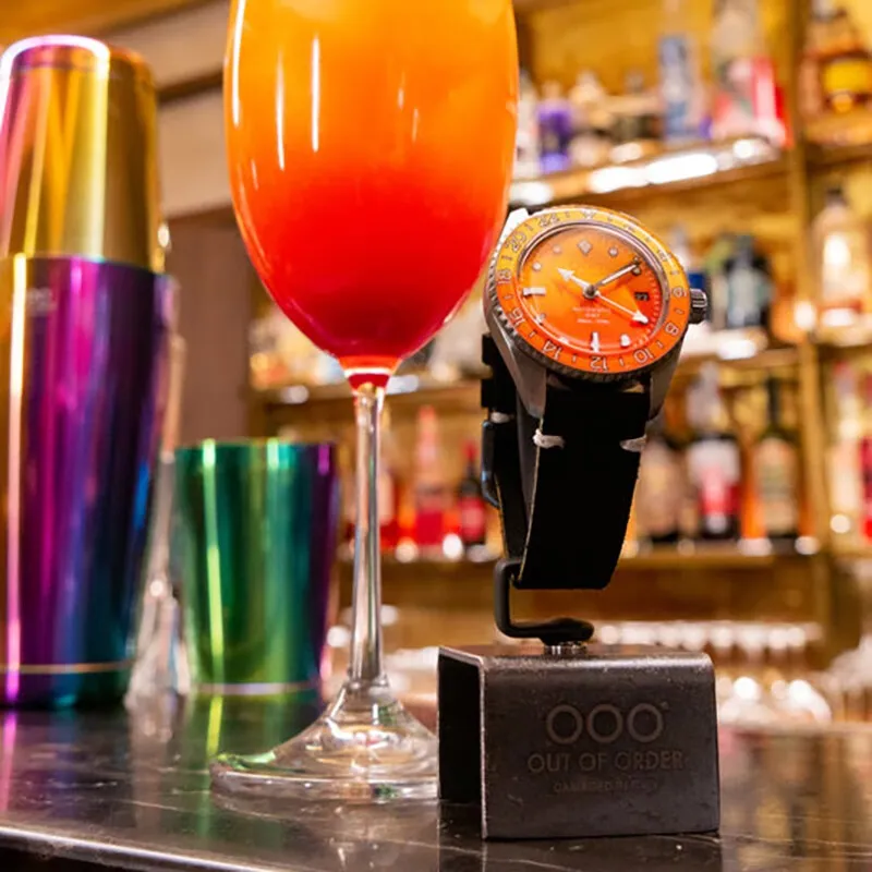 OUT OF ORDER Wrist Watch Automatic Mechanical Movement Leather Watch Bands Orange Watch Dial Unisex OOO.001 25.SOTB-6