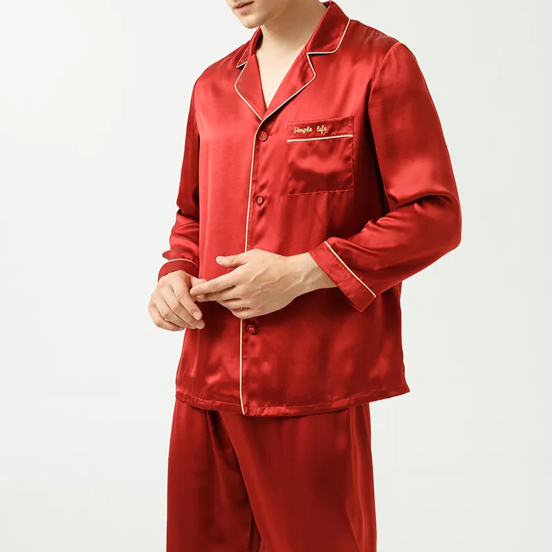 JINSANT Pajama Set Men's Caramel Red-4