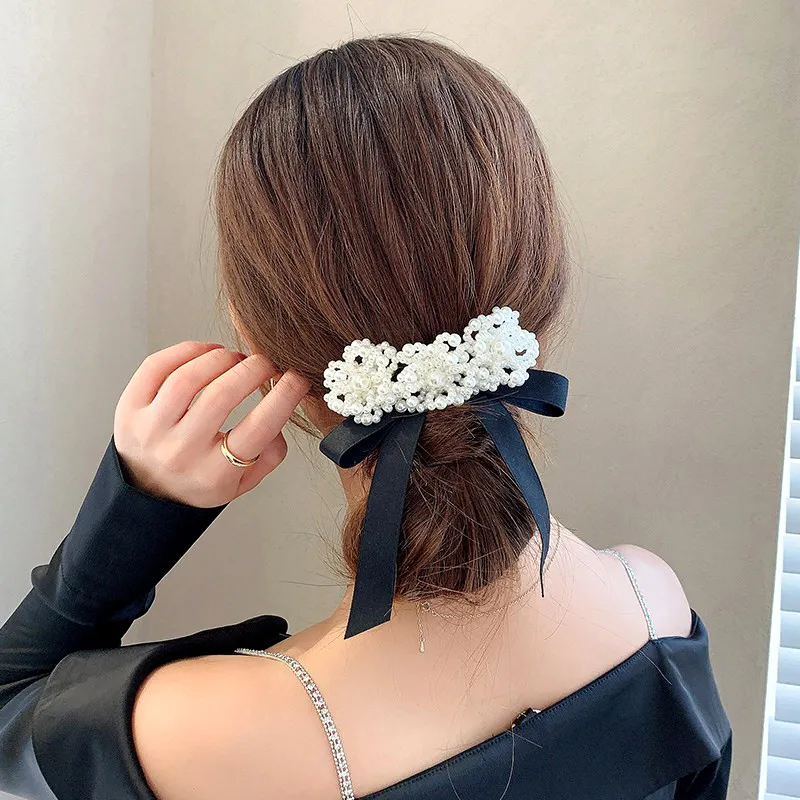 SENDME Hair Clips Women's Floral Ribbon Hair Clip-1