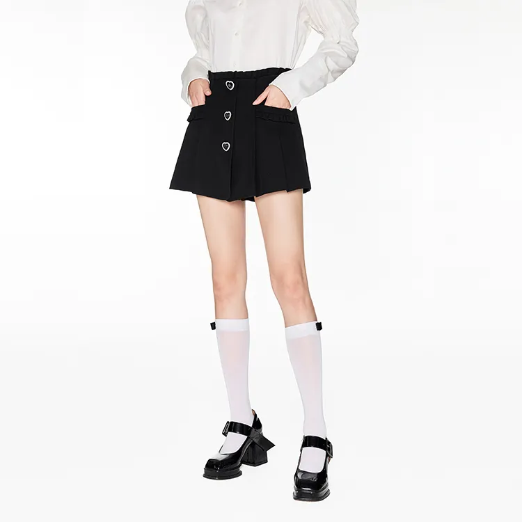 Susan Lazar X ITIB Casual Short Skirts Women's Black-5