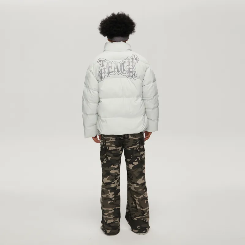 Teach Peace Puffer Jacket Unisex-11