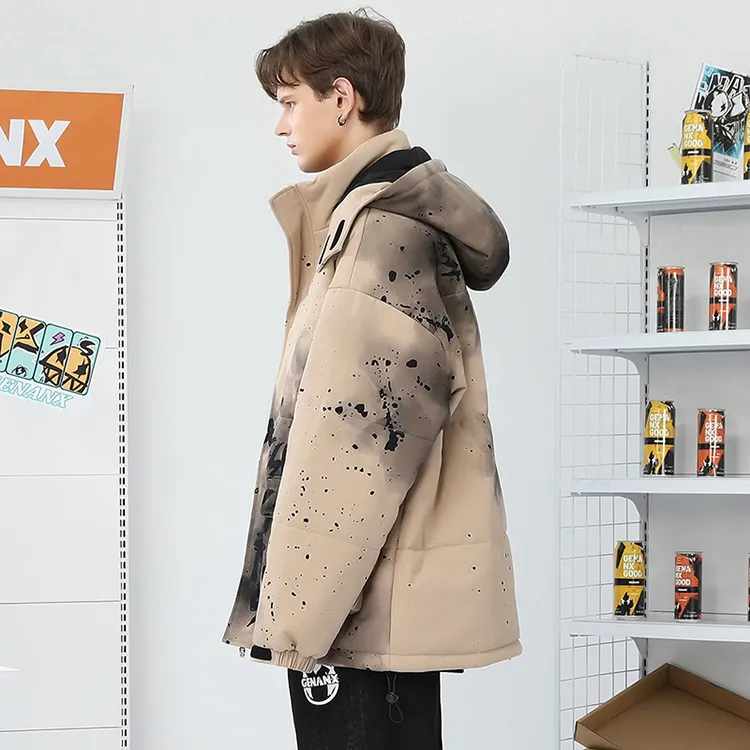 GENANX Cartoon Detachable Hood Loose Fit Puffer Jacket Unisex-11