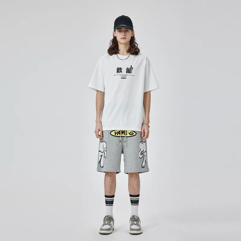 Agaho X Guuka X AGAHO Casual Shorts Unisex Heather Gray-2