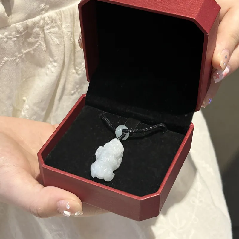 MOONS FAME Bean Type Jadeite Necklaces Unisex-2