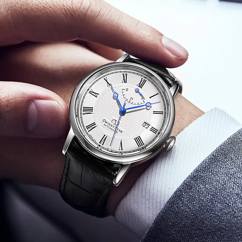 ORIENT STAR Master Collection Automatic Mechanical Movement Leather Strap Watch Men's Watches White Dial RE AU0002S00B-3
