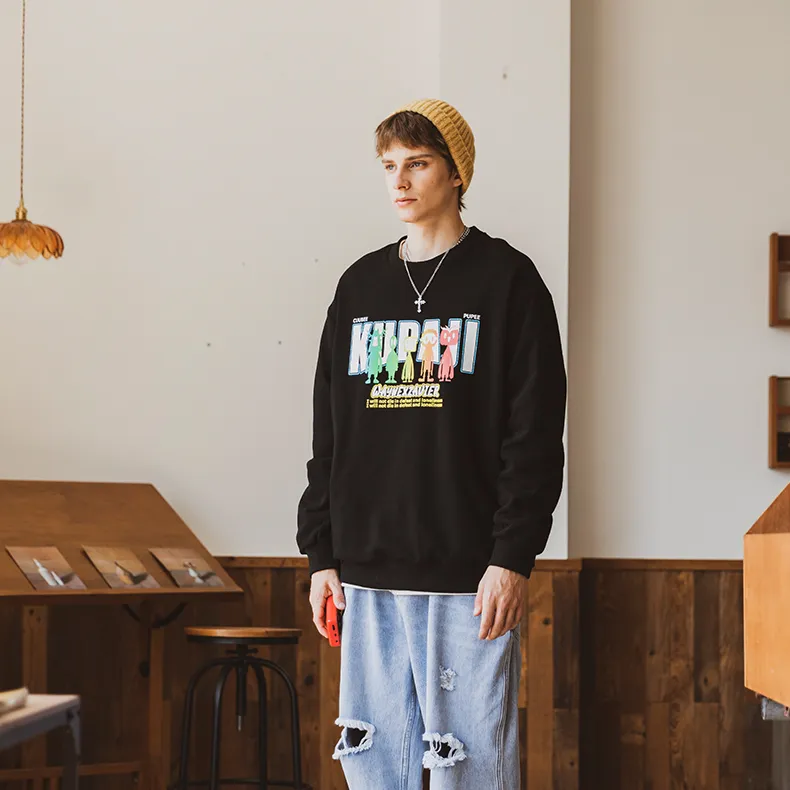 WAYNEXZAVIER x Kupaji Sweatshirt Unisex Black-3