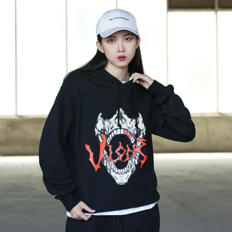 VLONE Skull Series Sweatshirts Unisex Black-9