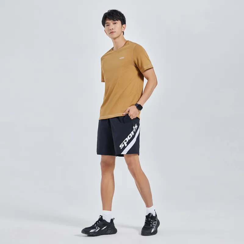 Erke T Shirts Men Chestnut Brown-3