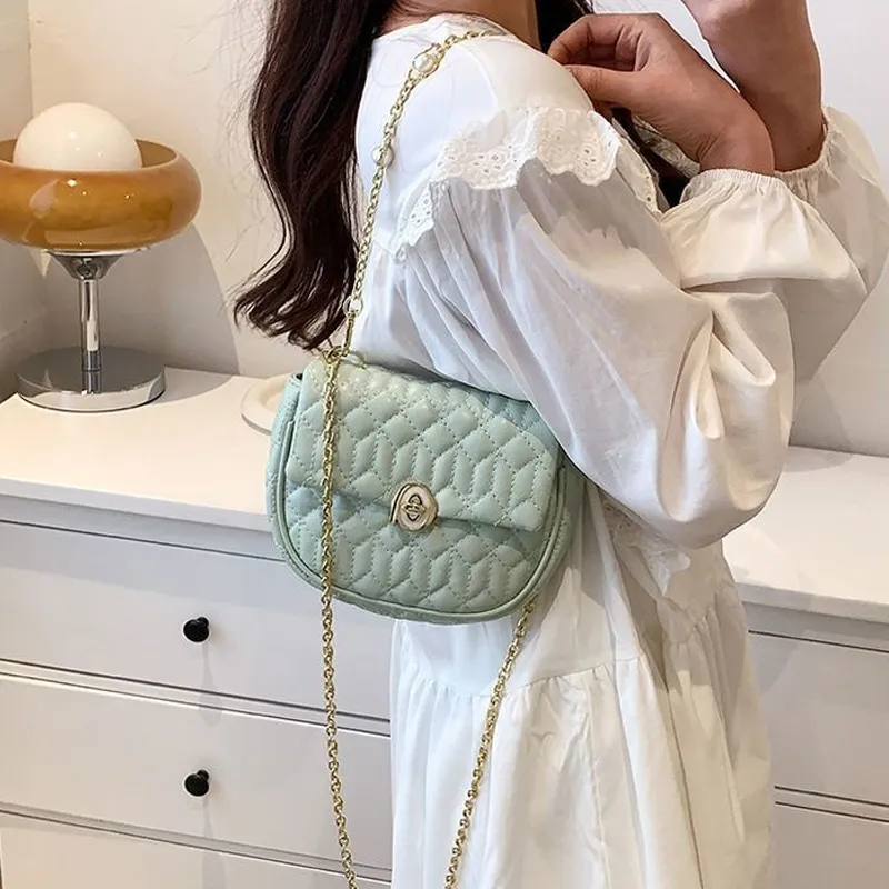 MARKANGARO PU Shoulder Bag, Crossbody Bag, Small Square Bag Regular Women's Haze Blue \ Mint Green-8