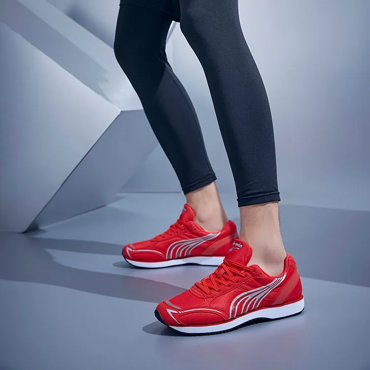 DO WIN Cushioned Slip Resistant Abrasion Resistant Breathable Low Top Running Shoes Unisex Red-6