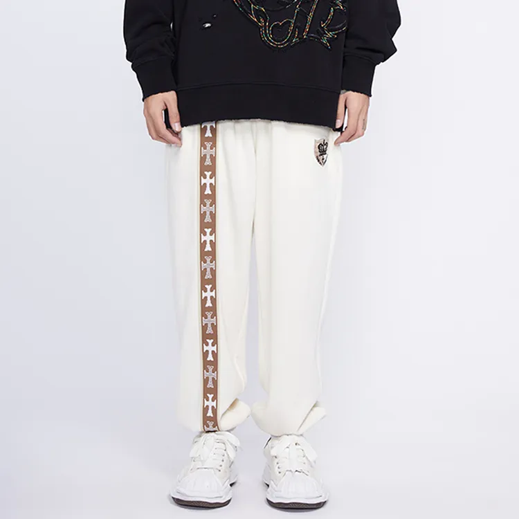TSMLXLT Casual Pants Unisex Cream White-2