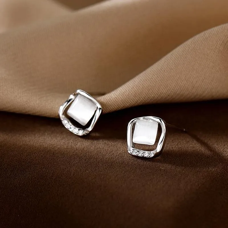 CARLHEIM Stud Earrings Women's Silver-1