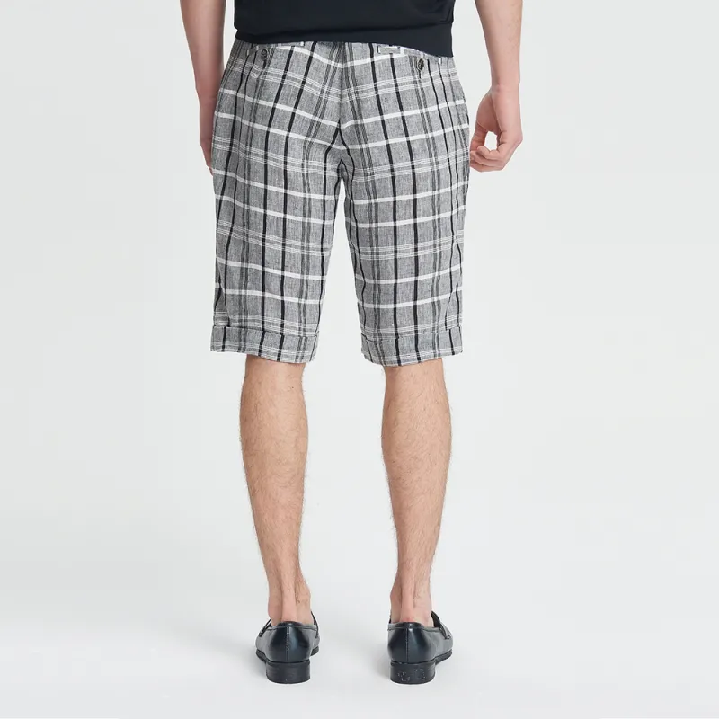 MANGANO Casual Shorts Men Gray Plaid-7