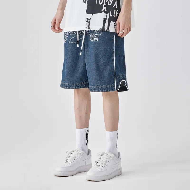 Guuka Denim Shorts Men Blue-7