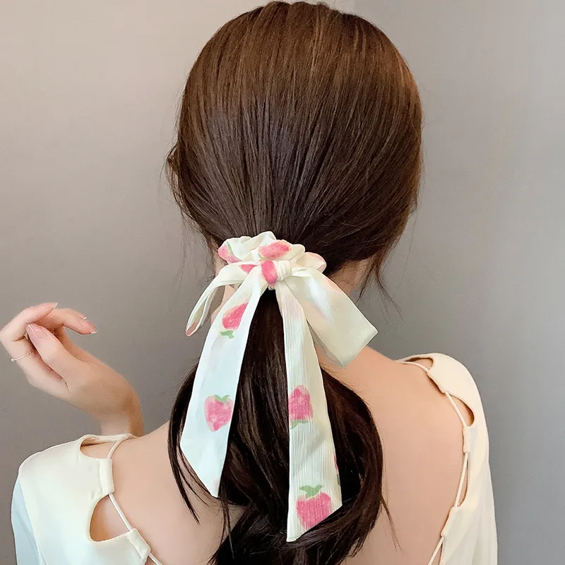 SENDME Hair Ties Women's Cream Bowknot Hair Tie Two Piece Set-4