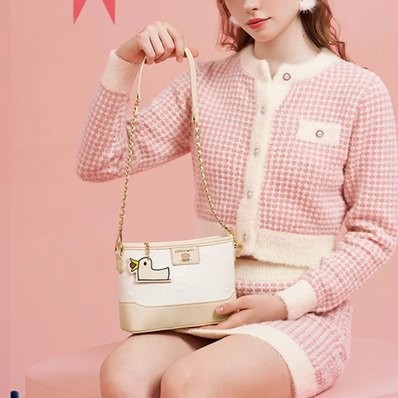 Miffy PU Shoulder Bag Crossbody Bag Small Size Women's Ecru-5