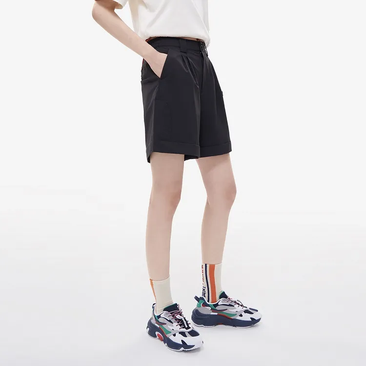 FILA FUSION FILA X FACETASM Casual Shorts Women's Elegant Black-4