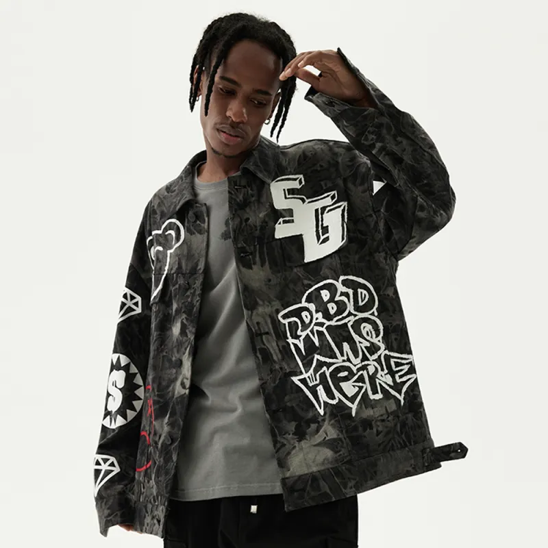 SPRAYGROUND Denim Jackets Men Black-4