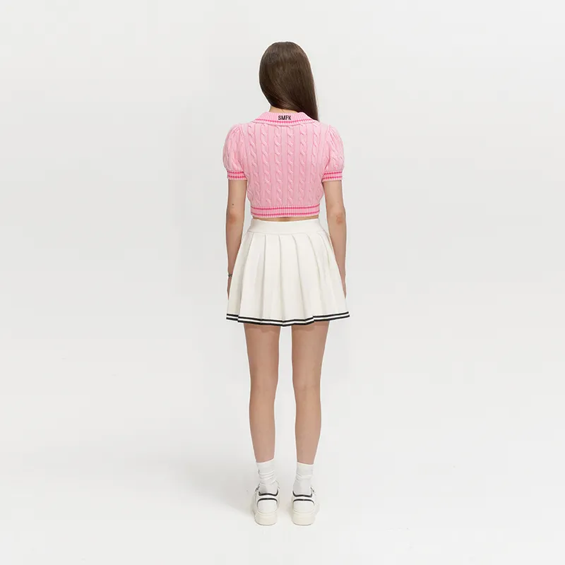SMFK Casual Short Skirts Women's Snow Mountain White-3