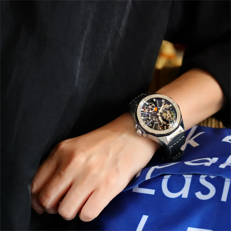 HANBORO World Of Warcraft Collection Mechanical Movement Watch Men's Watches White Dial HBR918-BH-4