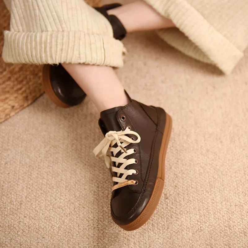 ARTMU High-Top Sports Casual Shoes Women's Black Brown-16