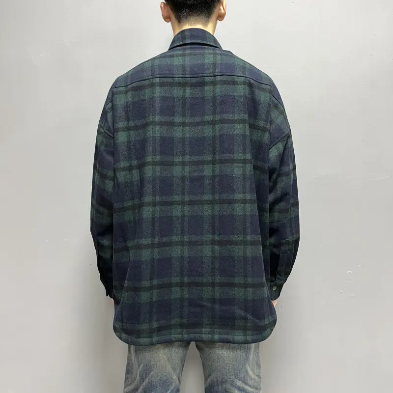 TEKABLU Shirts Men Plaid Green-3