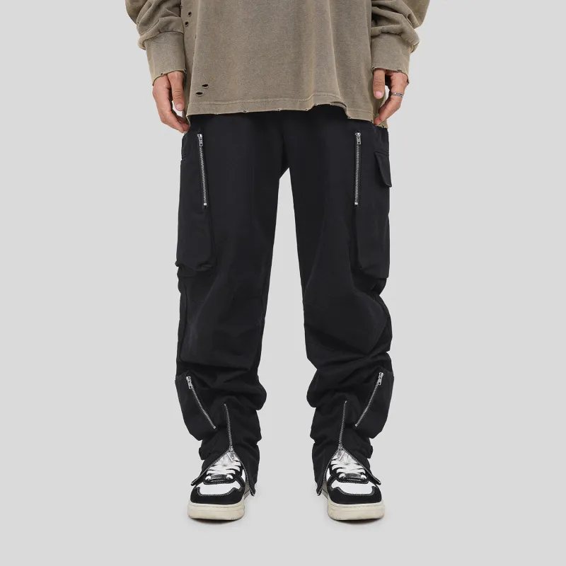 UNDERWATER FW22 Casual Pants Unisex Washed Black-3