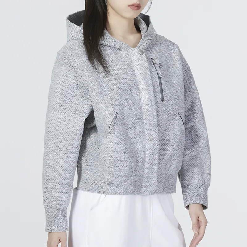 Nike Cropped Coats Women's Gray-4