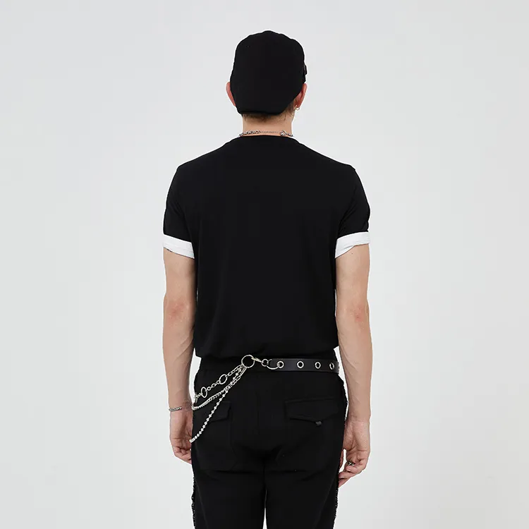 DAVID NAMAN FW22 Straight T Shirt Men's Black-5