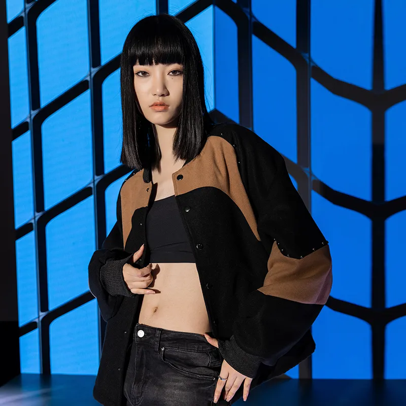 XINYINSU Jacket Spring And Autumn Unisex Black-5