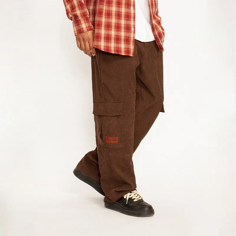 EMPTY REFERENCE Casual Pants Unisex Brown-3