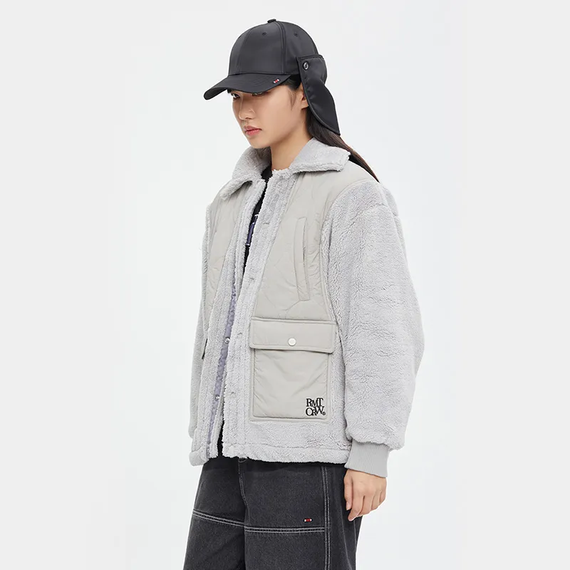 RMTCRW ROMANTIC CROWN Solid Color Lapel Thickened Puffer Jacket Unisex-7