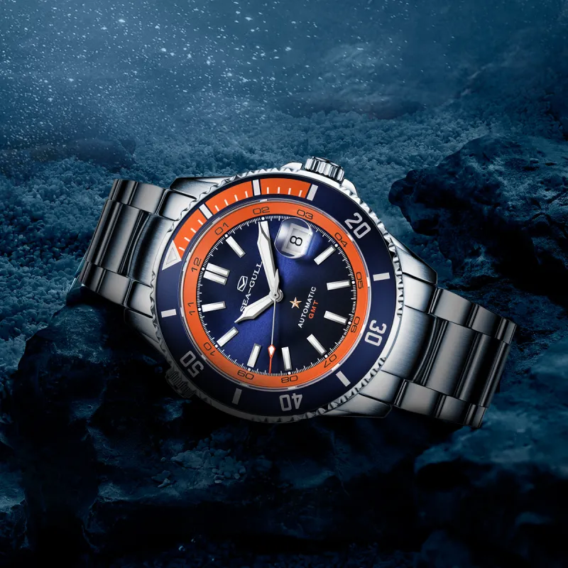 Sea Gull Ocean Automatic Mechanical Movement Nylon Strap Watch Men's Watches Black Dial-10