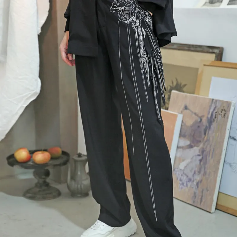 VALLEYOUTH Casual Pants Fall Unisex Black-2