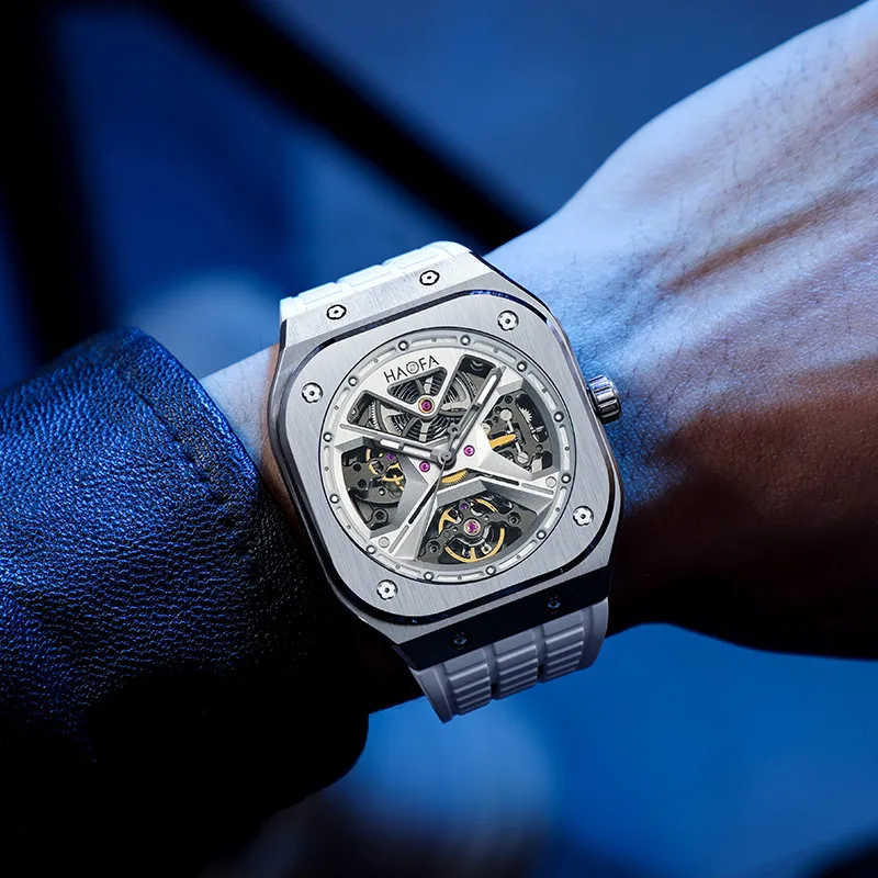 HaofaTourbillon Automatic Mechanical Movement Watch Men's Watches Cut-Out Dial 1961-B-2