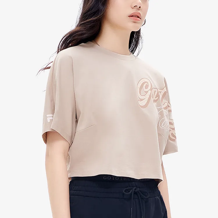 FILA FUSION TOKYO STUDIO Crop Tops Women's Wild Grass Khaki-5