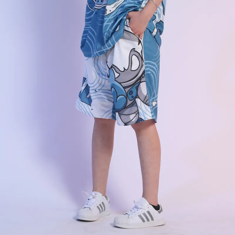 FireMonkey Basketball Shorts Unisex White-3