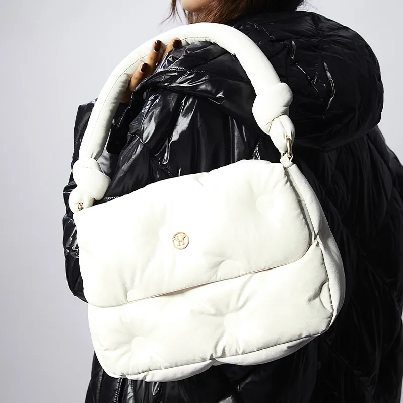 VICTORIA·HYDE PU Cloud Bag, Shoulder Bag, Chanel Inspired Bag, One Shoulder Handbag Medium Size Women's Multicolor-5