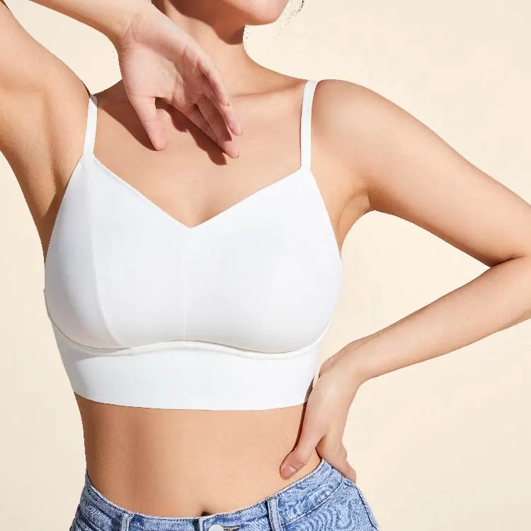 Toffee Pie Comfortable Seamless Back Smoothing Outerwear-Ready Wireless Triangle Cup Minimizing Underwear Women's-14