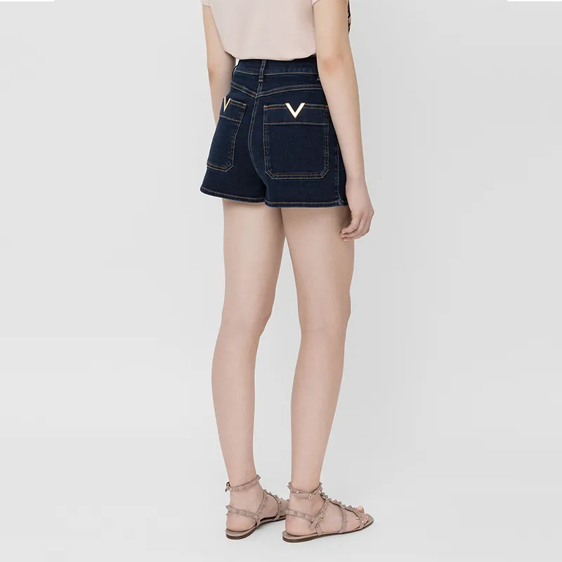 Valentino Denim Shorts Women's Dark Blue-3