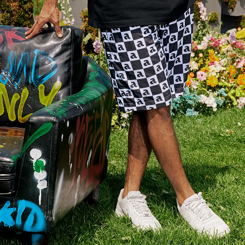 AFGK Casual Shorts Unisex Black White-6