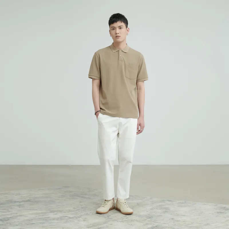 A.B.X Loose Fit Short Sleeved Polo Shirt Men's-11