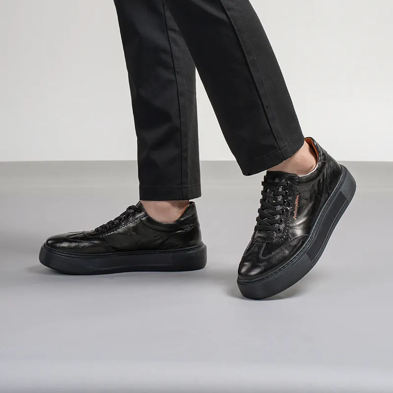 Anthony Miles Stylish Skateboarding Shoes Men's Black-6