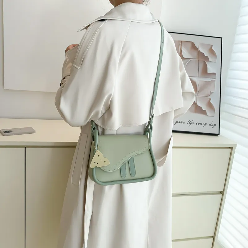 JANE KLAIN PU Saddle Bag Shoulder Bag Crossbody Bag Small Size Women's White/Green/White & Brown/Black-10