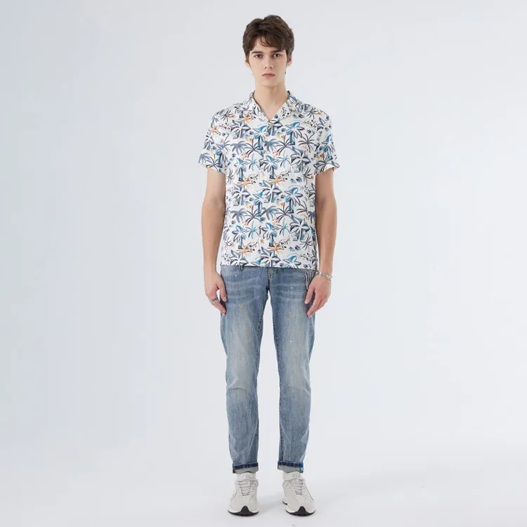 DAVID NAMAN Shirts Men Blue White-2