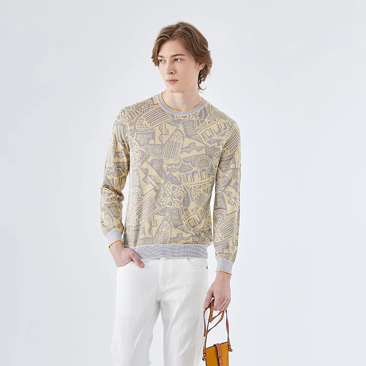 LIU·JO UOMO Sweaters Men Gray Yellow-2
