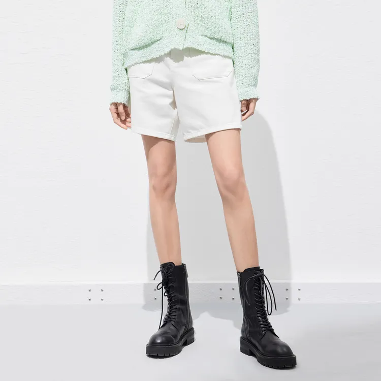 MO&CO Denim Shorts Women's Denim White-2